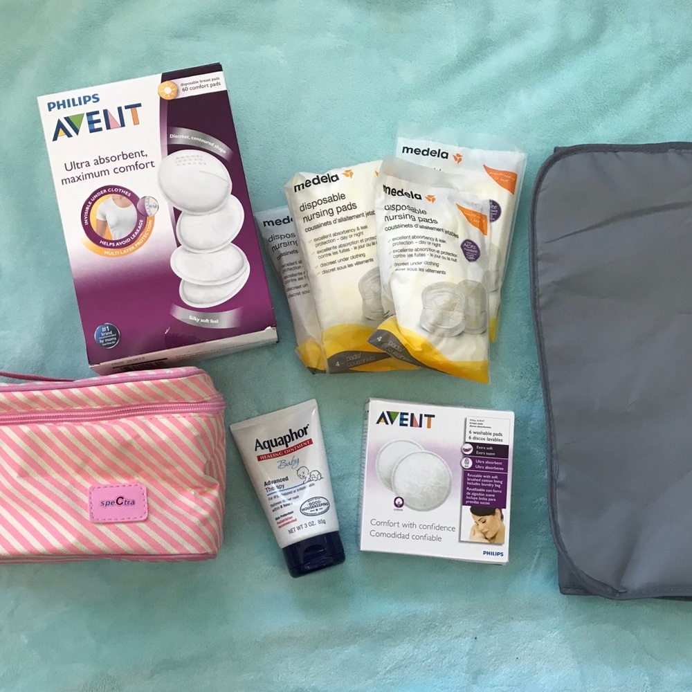 maternity bundle- nursing pads, milk cooler, etc